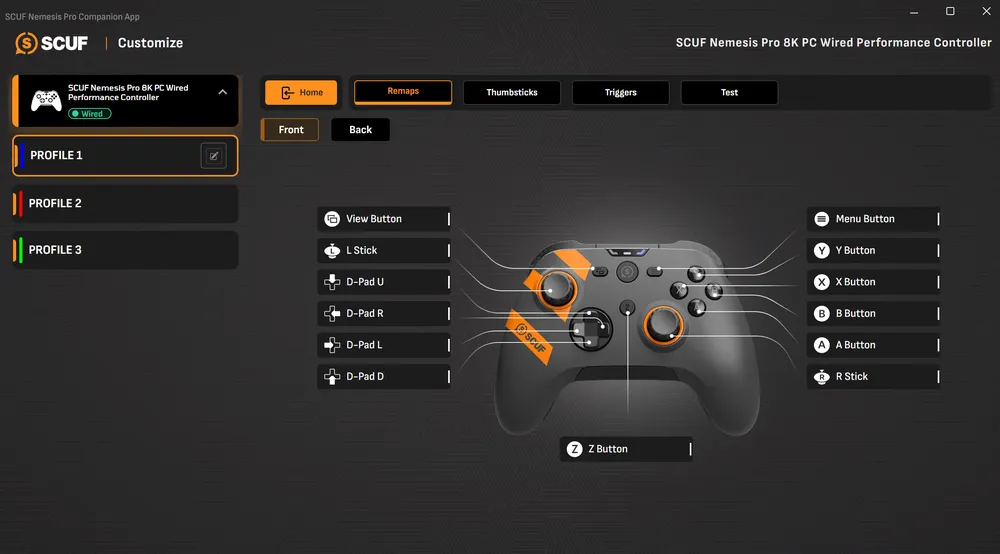 Profiles Menu