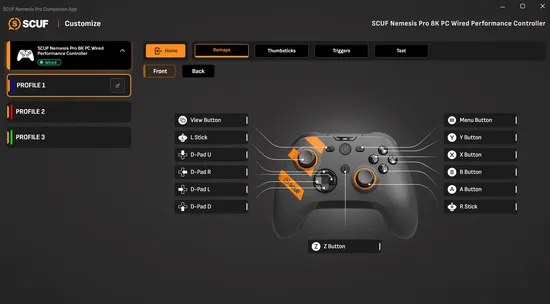 Profiles Menu