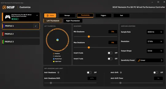 thumbstick calibration qsg